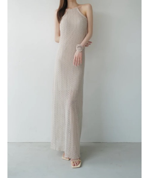 openwork halter dress