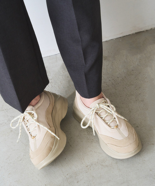 LE TALON(ルタロン)の「COHINA×LE TALON2WAYレースアップスニーカー(スニーカー・レディース・アイボリー/ブラウン・XX-SMALL/SMALL/MEDIUM/LARGE/X-LARGE)」の9枚目の写真