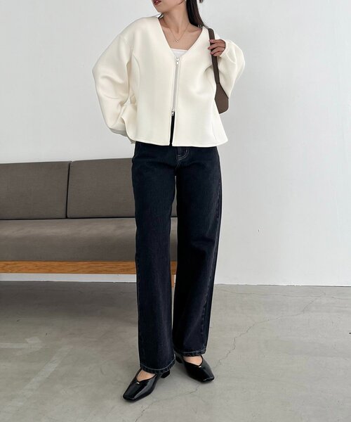 セール】ペプラムジップカーディガン（カーディガン/ボレロ