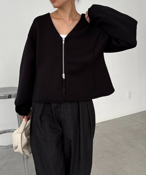 ペプラムジップカーディガン（カーディガン/ボレロ）｜CAPRICIEUX LE