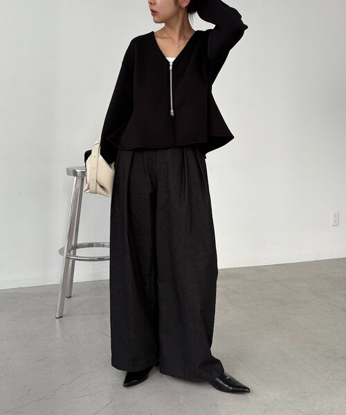 セール】ペプラムジップカーディガン（カーディガン/ボレロ