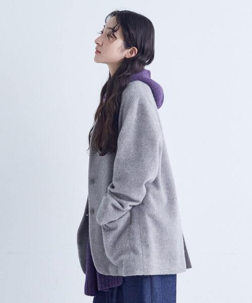conges payes ADIEU TRISTESSE(コンジェ ペイエ アデュートリステス)の「ウール混フードマフラー(マフラー・レディース・サックスブルー/パープル/ブラウン・FREE)」の10枚目の写真