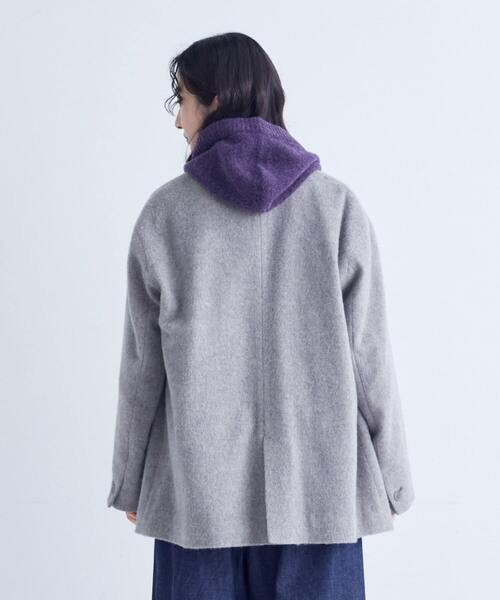 conges payes ADIEU TRISTESSE(コンジェ ペイエ アデュートリステス)の「ウール混フードマフラー(マフラー・レディース・サックスブルー/パープル/ブラウン・FREE)」の11枚目の写真