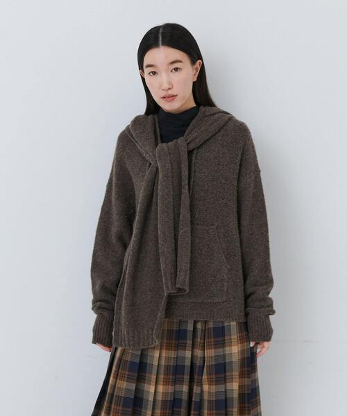 conges payes ADIEU TRISTESSE(コンジェ ペイエ アデュートリステス)の「ウール混フードマフラー(マフラー・レディース・サックスブルー/パープル/ブラウン・FREE)」の17枚目の写真