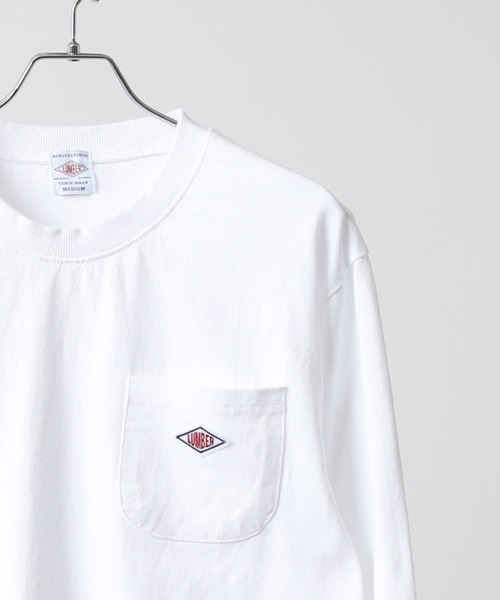 LUMBER（ランバー）の「刺繍＆ワッペン　ロングTシャツ（Tシャツ/カットソー・メンズ・ブラック/ホワイト系/ホワイト/ブラック系・M/L/XL）」の2枚目の写真