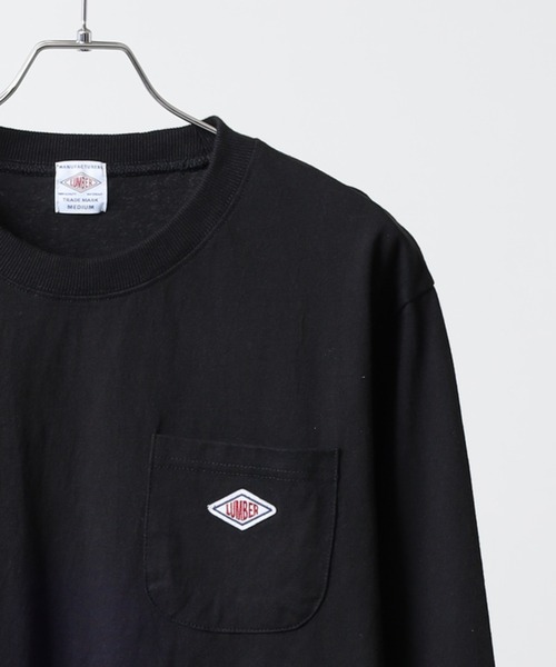 LUMBER（ランバー）の「刺繍＆ワッペン　ロングTシャツ（Tシャツ/カットソー・メンズ・ブラック/ホワイト系/ホワイト/ブラック系・M/L/XL）」の4枚目の写真