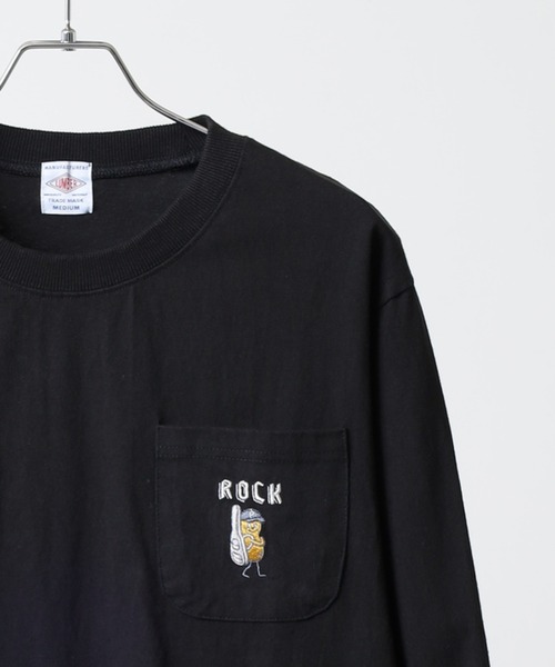 LUMBER（ランバー）の「刺繍＆ワッペン　ロングTシャツ（Tシャツ/カットソー・メンズ・ブラック/ホワイト系/ホワイト/ブラック系・M/L/XL）」の3枚目の写真