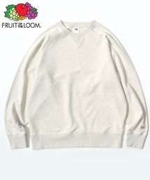 FRUIT OF THE LOOM（フルーツオブザルーム）の「FRUIT OF THE LOOM/フルーツオブザルーム BASIC SWEAT SHIRT/オーバーサイズ 裏毛 無地 ロゴワッペン ワンポイント刺繍 クルーネック スウェット トレーナー/レディース メンズ（スウェット・メンズ）」