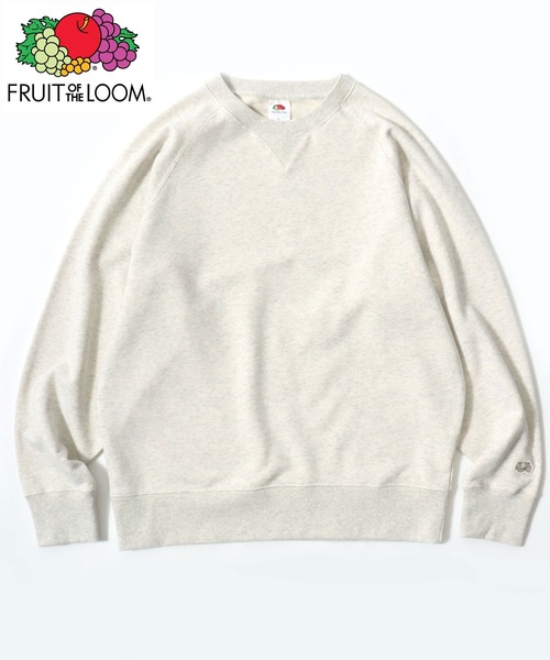 FRUIT OF THE LOOM（フルーツオブザルーム）の「FRUIT OF THE LOOM/フルーツオブザルーム BASIC SWEAT SHIRT/オーバーサイズ 裏毛 無地 ロゴワッペン ワンポイント刺繍 クルーネック スウェット トレーナー/レディース メンズ（スウェット・レディース・ネイビー/グレー/ブラック/アイボリー・M/L/XL）」の2枚目の写真