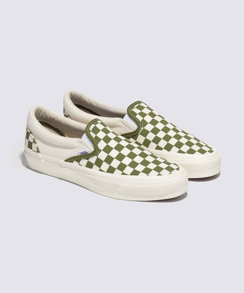 VANS(バンズ)の「VANS PREMIUM スリッポン 98 / Slip-On Reissue 98 LX CHECKERB VN000CSECIB1(スリッポン・メンズ・グリーン・4/4.5/5/5.5/6.5/7/7.5/8/8.5/9/9.5/11/11.5)」の2枚目の写真