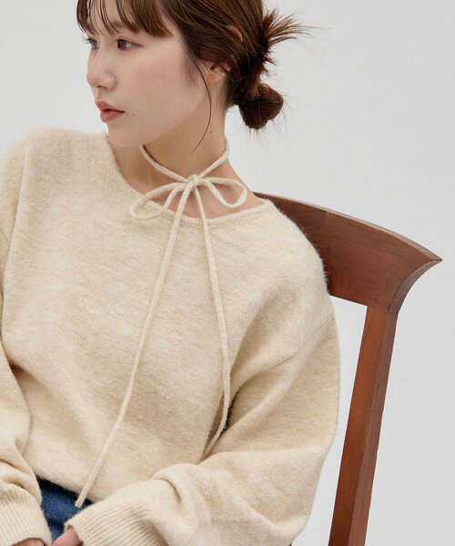 DISCOAT（ディスコート）の「【umm./アレンジ動画あり】チョーカープルオーバー（ニット/セーター・レディース・ミント/ネイビー/グレー/ブラウン/アイボリー・FREE）」の19枚目の写真