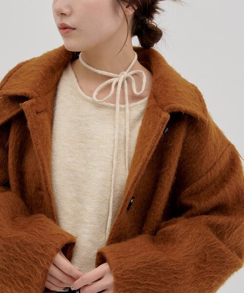 DISCOAT（ディスコート）の「【umm./アレンジ動画あり】チョーカープルオーバー（ニット/セーター・レディース・ミント/ネイビー/グレー/ブラウン/アイボリー・FREE）」の21枚目の写真