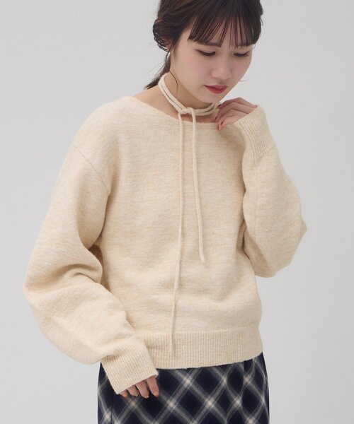 DISCOAT（ディスコート）の「【umm./アレンジ動画あり】チョーカープルオーバー（ニット/セーター・レディース・ミント/ネイビー/グレー/ブラウン/アイボリー・FREE）」の22枚目の写真