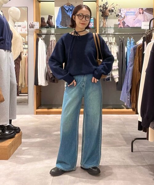 DISCOAT（ディスコート）の「【umm./アレンジ動画あり】チョーカープルオーバー（ニット/セーター・レディース・ミント/ネイビー/グレー/ブラウン/アイボリー・FREE）」の9枚目の写真