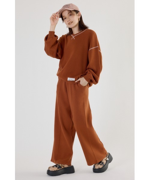 RODEO CROWNS WIDE BOWL(ロデオクラウンズワイドボウル)の「スウェットライクワイドパンツ(その他パンツ・レディース・ダークオレンジ/アイボリー/ブラック・FREE)」の20枚目の写真