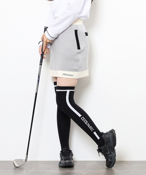 CECIL McBEE(セシルマクビー)の「BICOLOR SKIRT(スカート・レディース・ブラック/グレー・2(M)/1(S))」の1枚目の写真