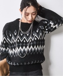CHIC STYLE | ジャガードパフスリーブニット＜大きいサイズ有＞シックスタイル(ニット/セーター)