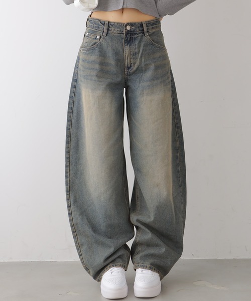 NANAHACHI(ナナハチ)の「カーブデニムパンツ(デニムパンツ・レディース・ブルー・SMALL/MEDIUM/LARGE)」の5枚目の写真