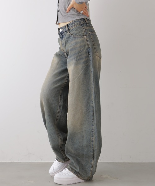 NANAHACHI(ナナハチ)の「カーブデニムパンツ(デニムパンツ・レディース・ブルー・SMALL/MEDIUM/LARGE)」の6枚目の写真