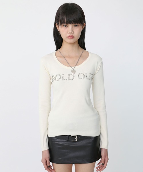 Heart Tattoo(ハートタトゥー)の「SOLD OUT logo knit / SOLD OUT ロゴニット(ニット/セーター・レディース・ホワイト/ブラック・FREE)」の1枚目の写真