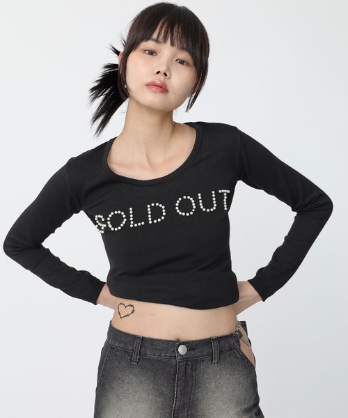 Heart Tattoo(ハートタトゥー)の「SOLD OUT logo knit / SOLD OUT ロゴニット(ニット/セーター・レディース・ホワイト/ブラック・FREE)」の2枚目の写真