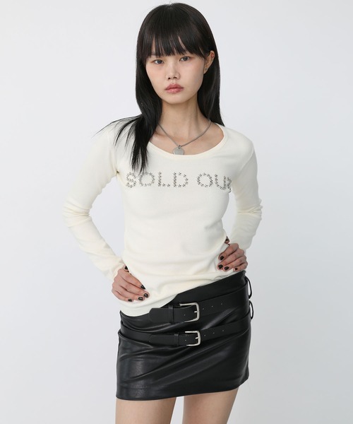 Heart Tattoo(ハートタトゥー)の「SOLD OUT logo knit / SOLD OUT ロゴニット(ニット/セーター・レディース・ホワイト/ブラック・FREE)」の7枚目の写真