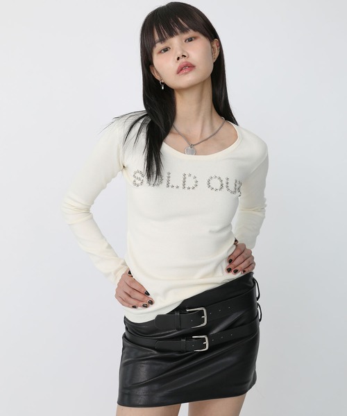 Heart Tattoo(ハートタトゥー)の「SOLD OUT logo knit / SOLD OUT ロゴニット(ニット/セーター・レディース・ホワイト/ブラック・FREE)」の8枚目の写真