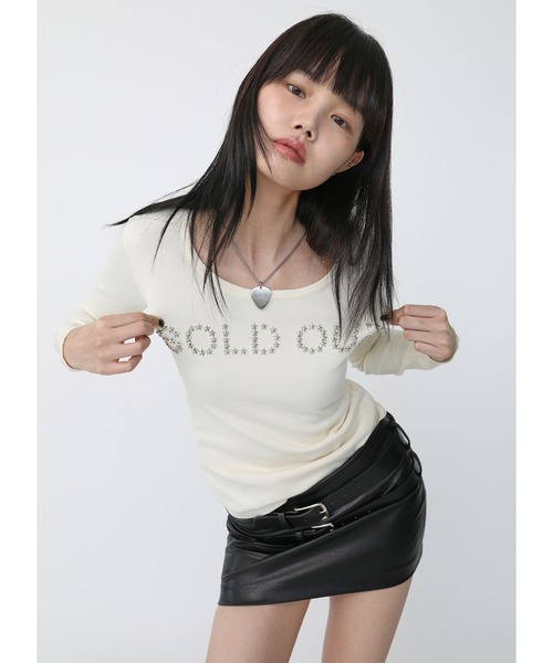 Heart Tattoo(ハートタトゥー)の「SOLD OUT logo knit / SOLD OUT ロゴニット(ニット/セーター・レディース・ホワイト/ブラック・FREE)」の11枚目の写真