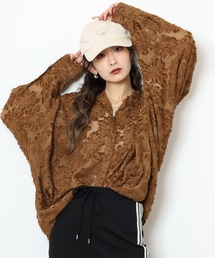 A.N.L フリンジジャガードブラウス