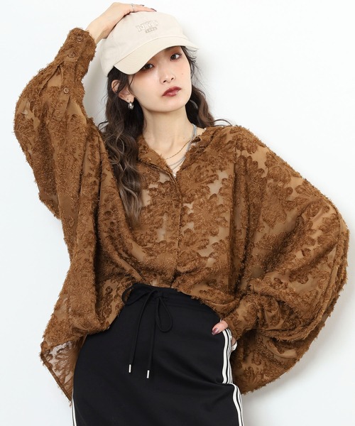 A.N.L(エーエヌエル レーベル)の「A.N.L フリンジジャガードブラウス(シャツ/ブラウス・レディース・ブラウン/ライトベージュ/ブラック・38)」の17枚目の写真