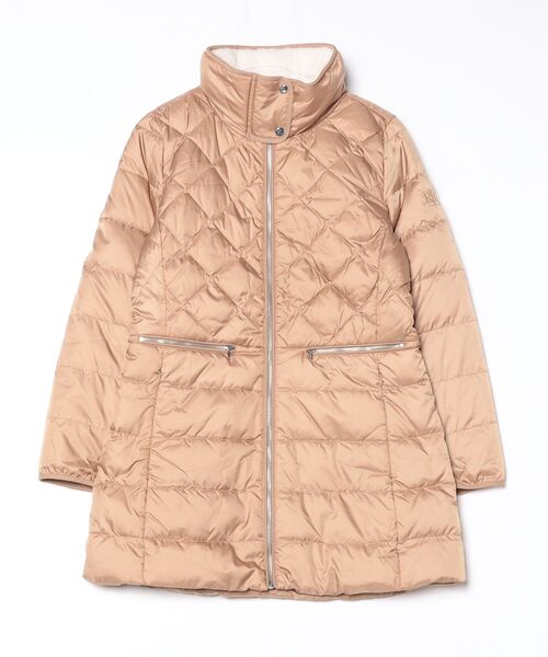 セール】フェイクシアリングトリム キルテッド ダウン コート（ダウン