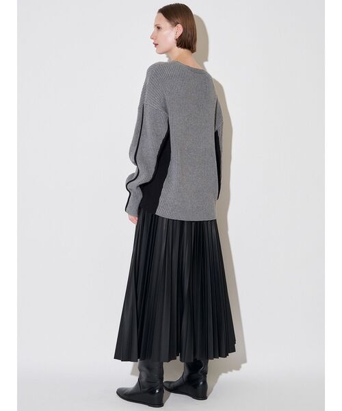 ELENDEEK（エレンディーク）の「フォーレザープリーツスカート（スカート・レディース・ブラック/オフホワイト・01/02）」の8枚目の写真