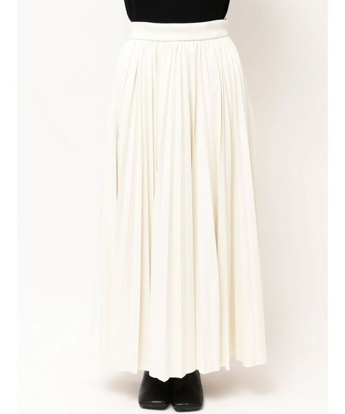 ELENDEEK（エレンディーク）の「フォーレザープリーツスカート（スカート・レディース・ブラック/オフホワイト・01/02）」の9枚目の写真
