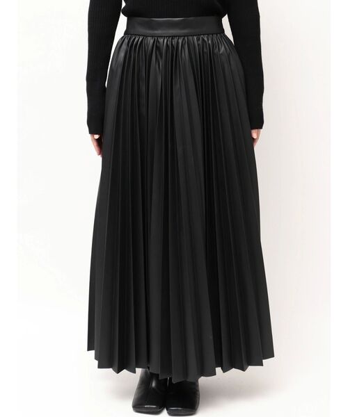 ELENDEEK（エレンディーク）の「フォーレザープリーツスカート（スカート・レディース・ブラック/オフホワイト・01/02）」の15枚目の写真