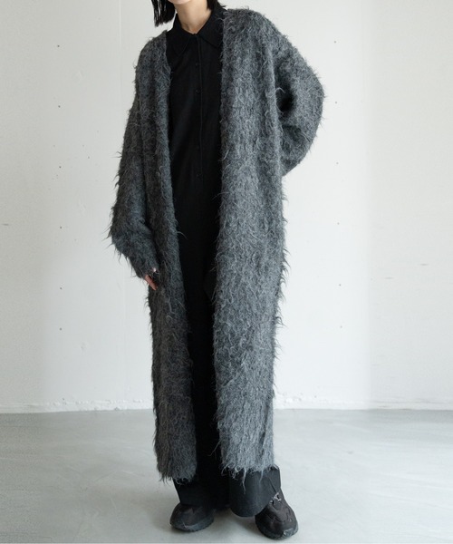 セール】シャギーロングニットカーディガン（カーディガン/ボレロ