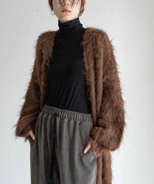 セール】シャギーロングニットカーディガン（カーディガン/ボレロ