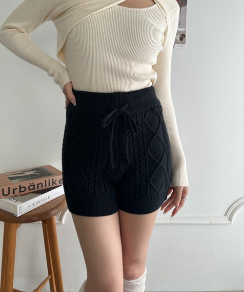 MYMOOD.（マイムード）の「ケーブルニットショートパンツ（その他パンツ・レディース・アイボリー/ブラック/グレー/チャコールグレー・FREE）」の21枚目の写真