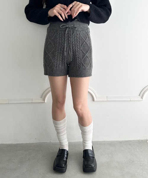 セール】ケーブルニットショートパンツ（その他パンツ）｜MYMOOD