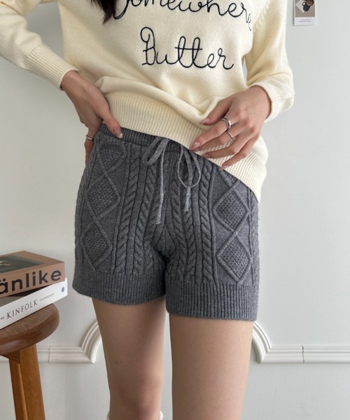 セール】ケーブルニットショートパンツ（その他パンツ）｜MYMOOD