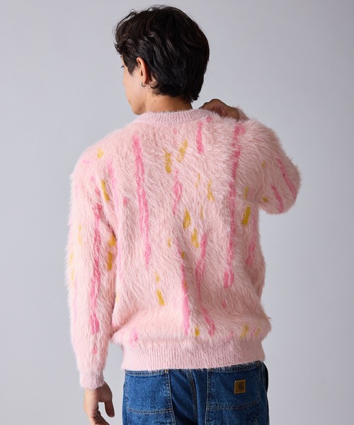 Theater code（シアターコード）の「【80%OFF】Mid-weight Jacquard-woven Shaggy Knit / ミドルゲージ ジャガード織り シャギーニット（ニット/セーター・メンズ・ブラック/ピンク・M/L）」の17枚目の写真