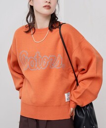 ニット/セーター（オレンジ/橙色系・ブランドロゴ）ファッション通販