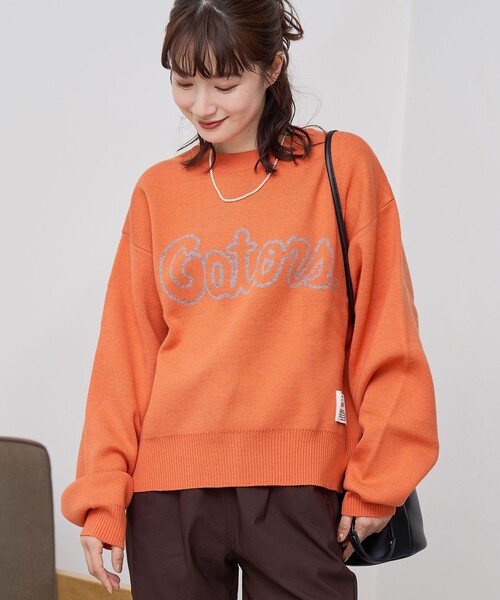 DISCUS ATHLETIC（ディスカス　アスレチック）の「【WEB限定・DISCUS（ディスカス）】 カレッジロゴジャガードニット③（ニット/セーター・レディース・オレンジ/ケリーグリーン・M/L）」の16枚目の写真