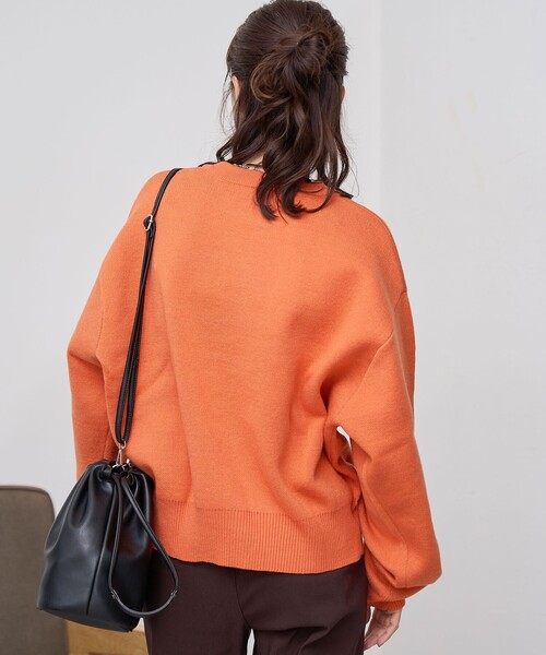 DISCUS ATHLETIC（ディスカス　アスレチック）の「【WEB限定・DISCUS（ディスカス）】 カレッジロゴジャガードニット③（ニット/セーター・レディース・オレンジ/ケリーグリーン・M/L）」の3枚目の写真