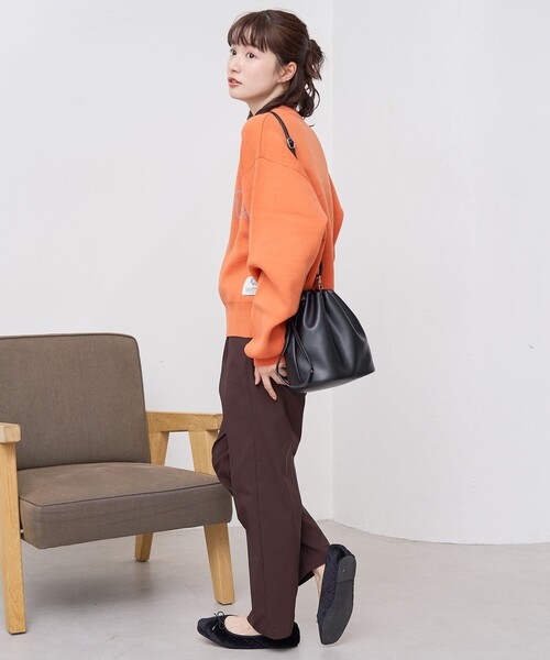 DISCUS ATHLETIC（ディスカス　アスレチック）の「【WEB限定・DISCUS（ディスカス）】 カレッジロゴジャガードニット③（ニット/セーター・レディース・オレンジ/ケリーグリーン・M/L）」の5枚目の写真