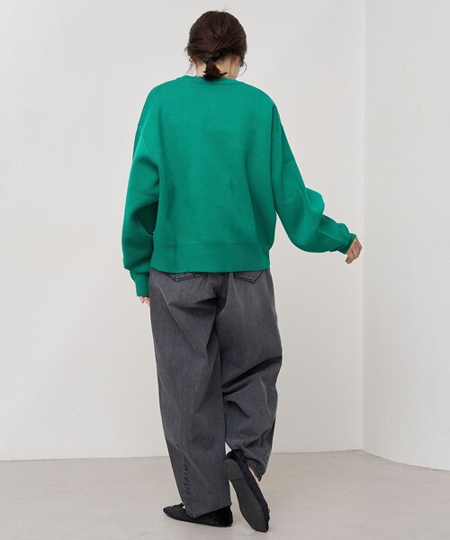 DISCUS ATHLETIC（ディスカス　アスレチック）の「【WEB限定・DISCUS（ディスカス）】 カレッジロゴジャガードニット③（ニット/セーター・レディース・オレンジ/ケリーグリーン・M/L）」の11枚目の写真