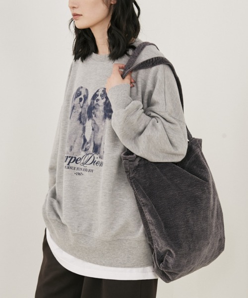 MERLOT（メルロー）の「アソートアニマルプリントスウェット（スウェット・レディース・グレー/ホワイト・FREE）」の6枚目の写真