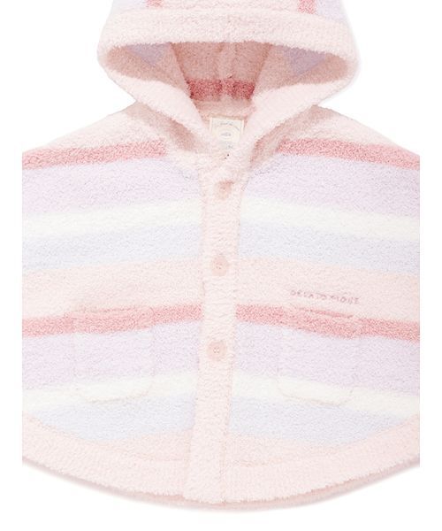 gelato pique(ジェラートピケ)の「【BABY】ベビモコカラフルボーダーポンチョ(ベビーパジャマ/スリーパー・キッズ・ブルー/ピンク・80)」の14枚目の写真