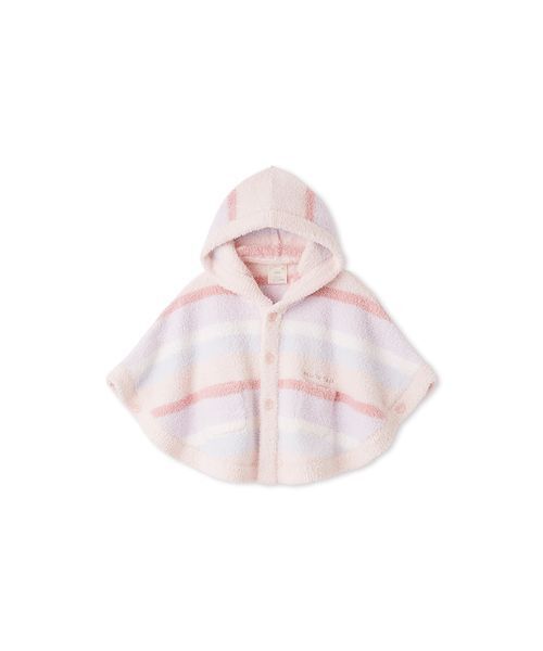 gelato pique(ジェラートピケ)の「【BABY】ベビモコカラフルボーダーポンチョ(ベビーパジャマ/スリーパー・キッズ・ブルー/ピンク・80)」の16枚目の写真