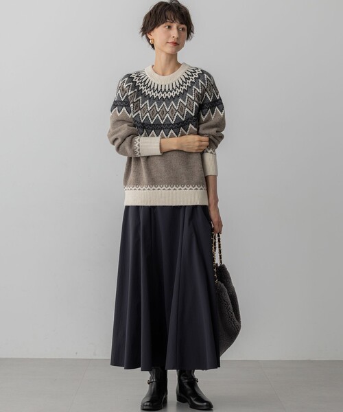 23区　今季　【新品タグ付】　洗える☆ジャガード クルーネック ニット 23区｜【洗える】ジャガード クルーネック ニット | Rakuten Fashion