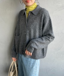 mizuiroind | [mizuiro ind/ミズイロインド] ショート丈 襟付きニットカーディガン(カーディガン/ボレロ)